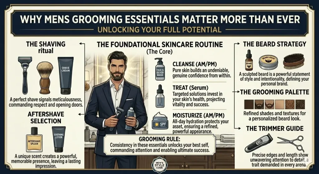 Mens Grooming Essentials Guide Matters More Than Ever