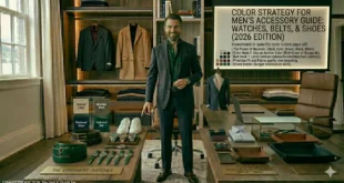 color strategy men's accessory guide demonstrated by well-dressed professional man with coordinated watch belt and shoes