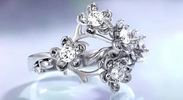 Alt text silver ring
